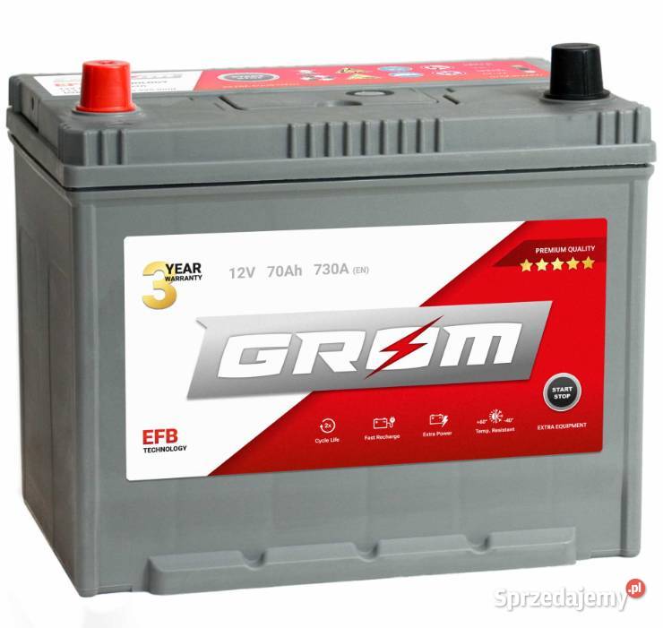 Akumulator 70Ah 730A Grom EFB startstop Japan P pomorskie Kościerzyna