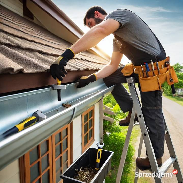 Rynny wymiana montaż konserwacja naprawa rynien Wrocław usługi budowlane