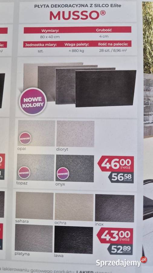 Płyty tarasowe Musso taras Hryniewicze sprzedam