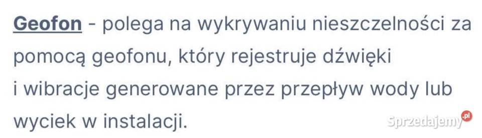 Wykrywanie wycieków wody w instalacjach Nidzica
