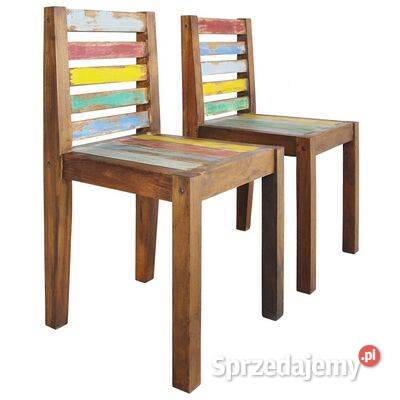 vidaXL Krzesła stołowe, 2 szt., lite drewno z odzysku