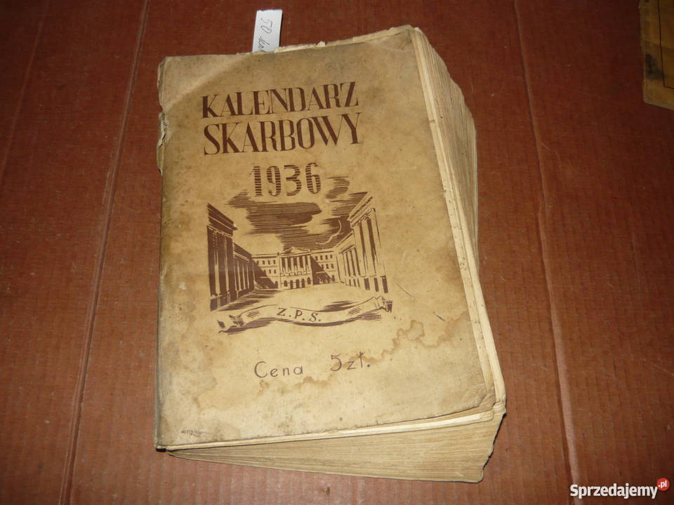 Kalendarz Skarbowy 1936r Nowy Sącz
