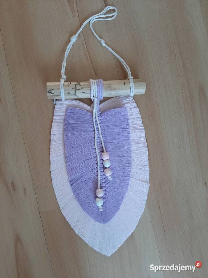 Makrama ozdobne liscie pióra boho rękodzieło kujawsko-pomorskie Bydgoszcz sprzedam