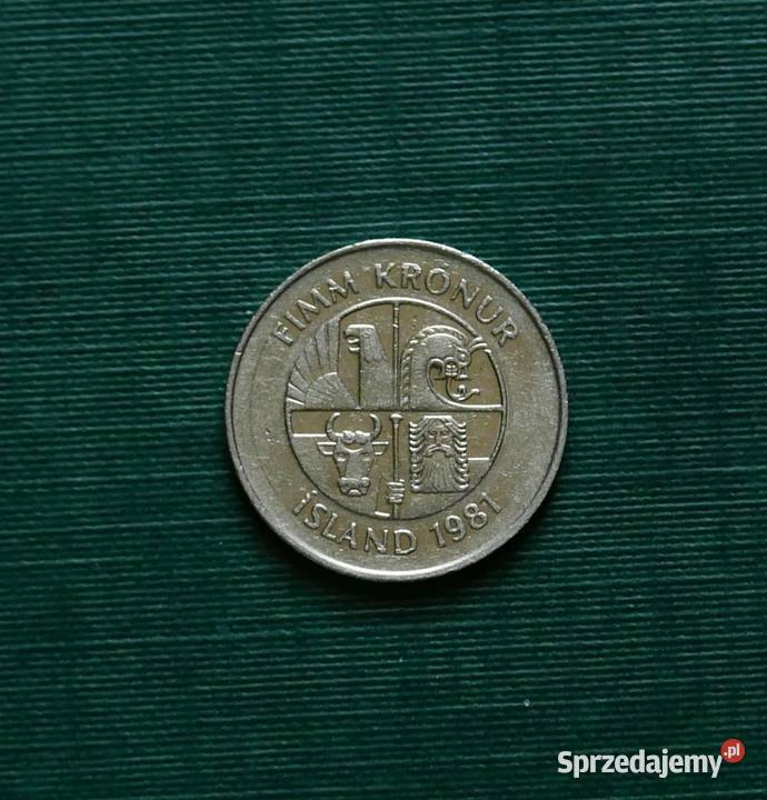 ISLANDIA 5 koron 1981r Gliwice