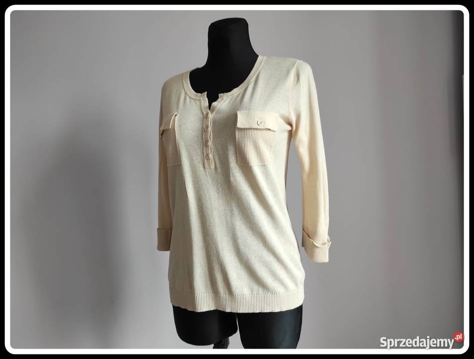 Mango Basic lekki kremowy sweterek na letnie Płock