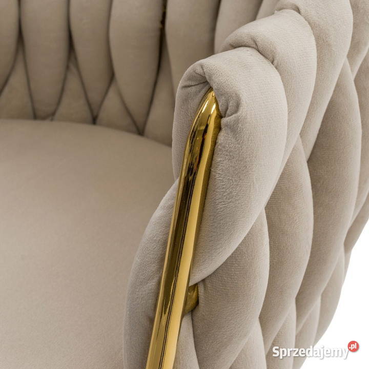 Hoker beżowozłoty krzesło barowe Luxury Glamour Golkowice