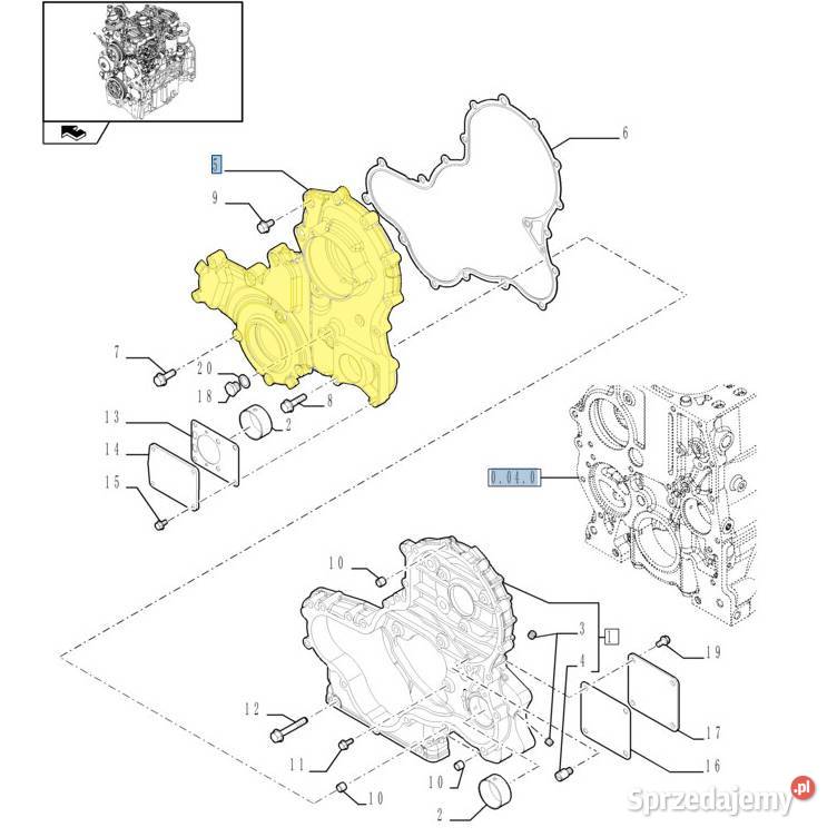 Pokrywa przednia silnika Case Holland Steyr Silnik i osprzęt Białystok