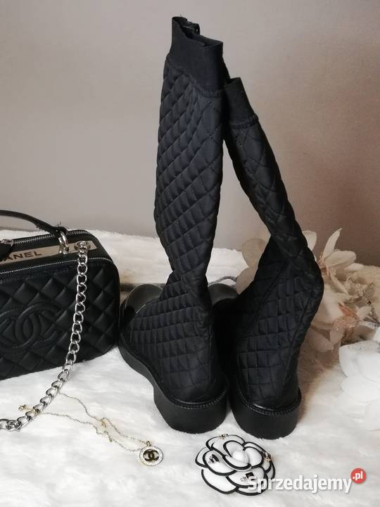 kozaki pikowane czarne w stylu Chanel Warszawa