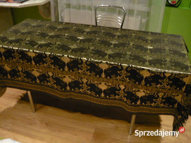 Obrus z tajskiego jedwbiu słonie Myszków