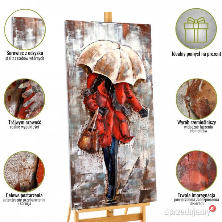 Obraz metalowy 3D LOFT DESZCZ 1 60x120 Chmielnik