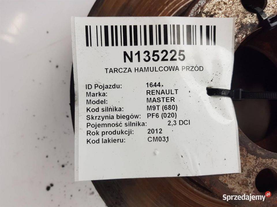 TARCZA HAMULCOWA PRZÓD RENAULT MASTER III