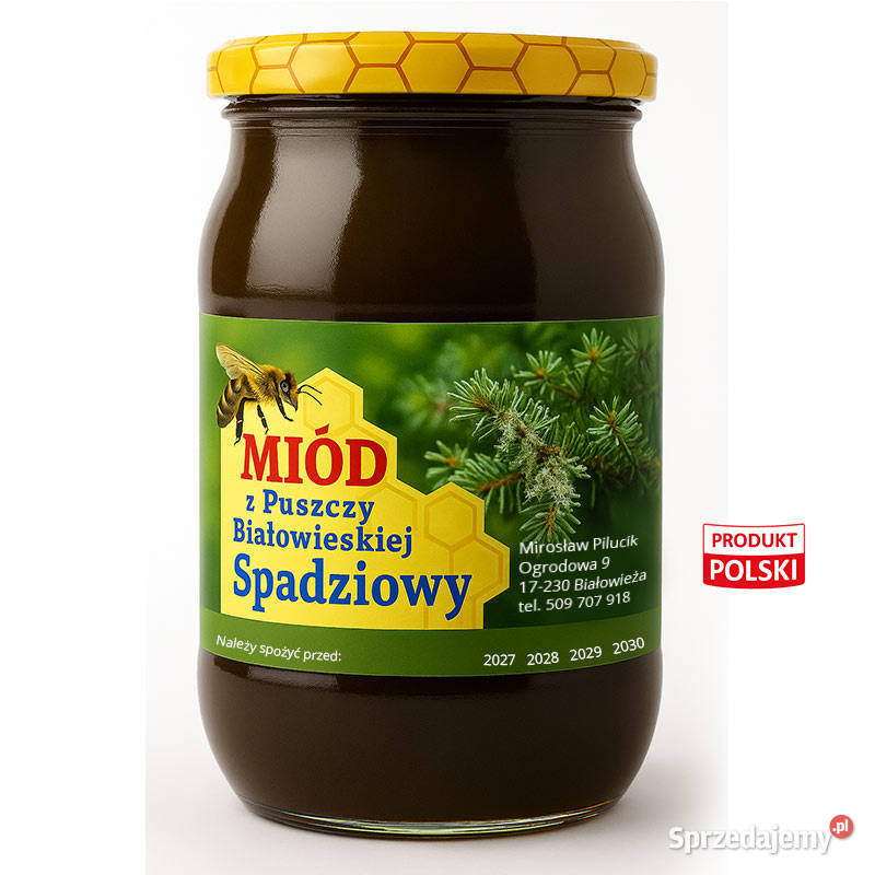 Miód spadziowy z Puszczy Białowieskiej z własnej Białowieża