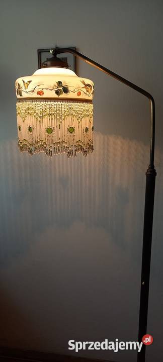 Secesyjna lampa z ruchomym ramieniem porcelanowy łódzkie