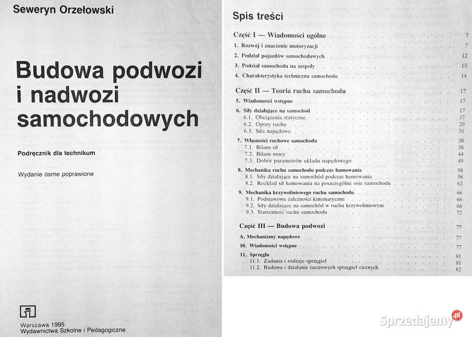 Budowa podwozi i nadwozi samochodowych Seweryn Pozostałe