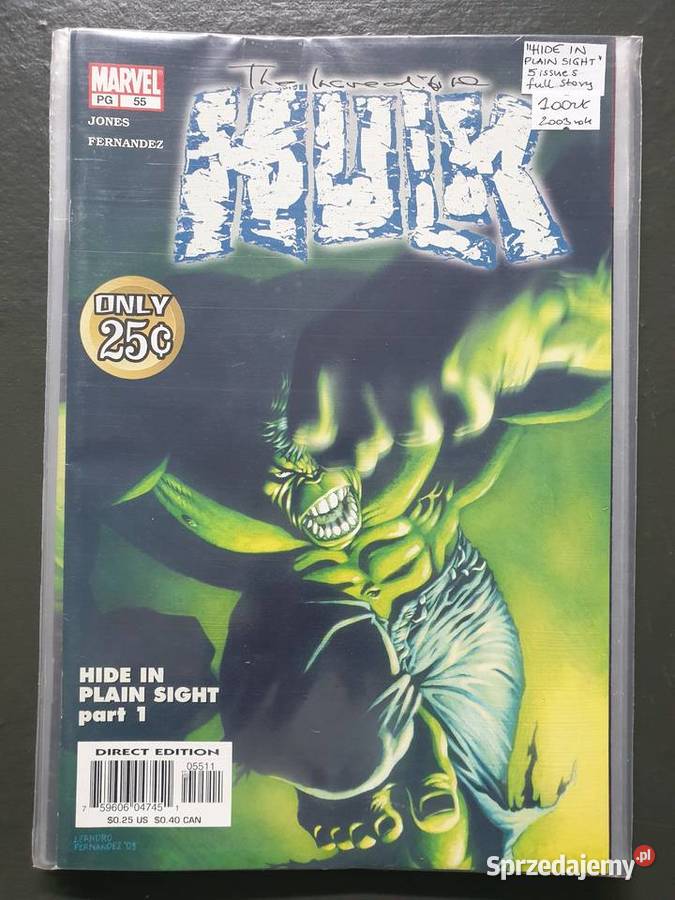The Incredible Hulk Hide in Plain Sight Marvel Amerykańskie Gdynia sprzedam