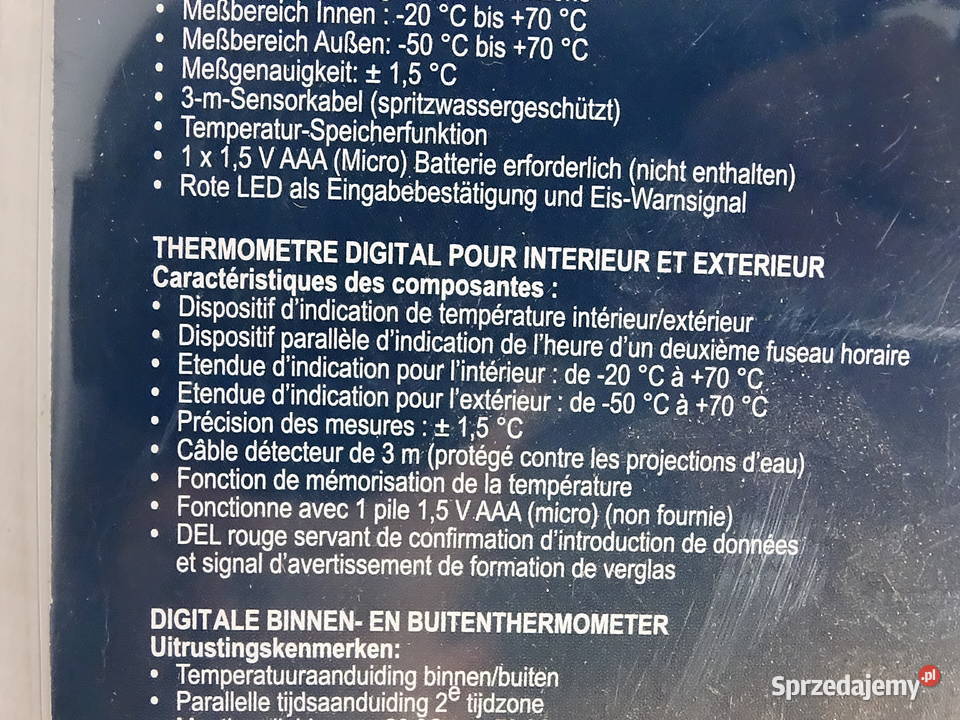Cyfrowy termometr wewnętrzny zewnętrzny TRONIC z Biłgoraj