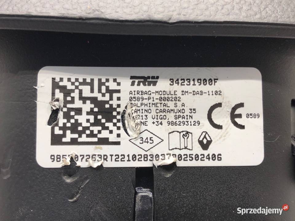 PODUSZKA POWIETRZNA KIEROWCY RENAULT CLIO V podkarpackie sprzedam