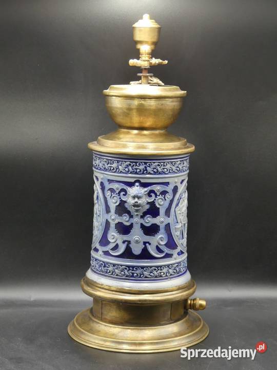 okazały kamionkowy młynek do kawy sygnowany sprzedam