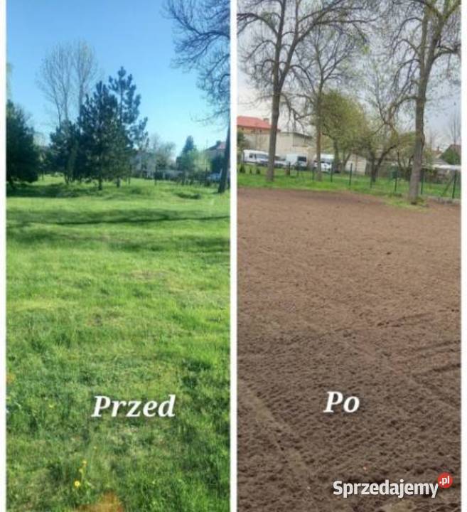 RÓWNANIE TERENU ABRAMÓW Projektowanie i zakładanie ogrodów lubelskie Abramów
