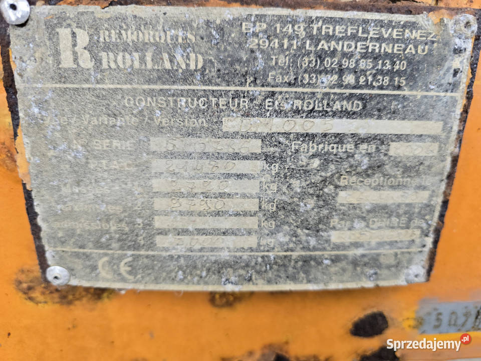 Przyczepa wywrotka ROLLAND TURBOVRAC 2334 nieuszkodzony mazowieckie Ciechanów sprzedam