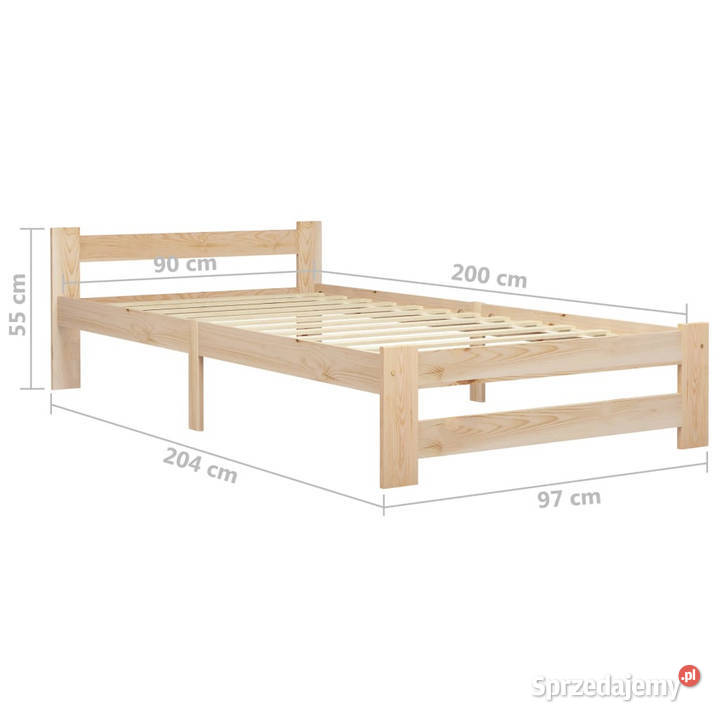 Rama łóżka lite drewno sosnowe 90 x 200 WM321991 Łóżka Warszawa
