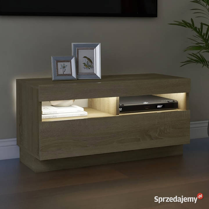 Szafka TV z oświetleniem LED dąb sonoma 80x35x40