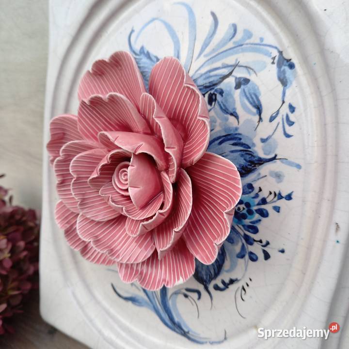Dekoracyjny ceramiczny kafel kwiat róża