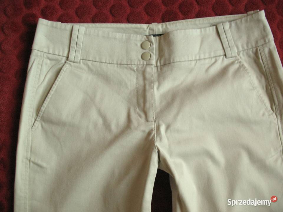 Spodnie bawełna 36 S biodra 96 beżowe