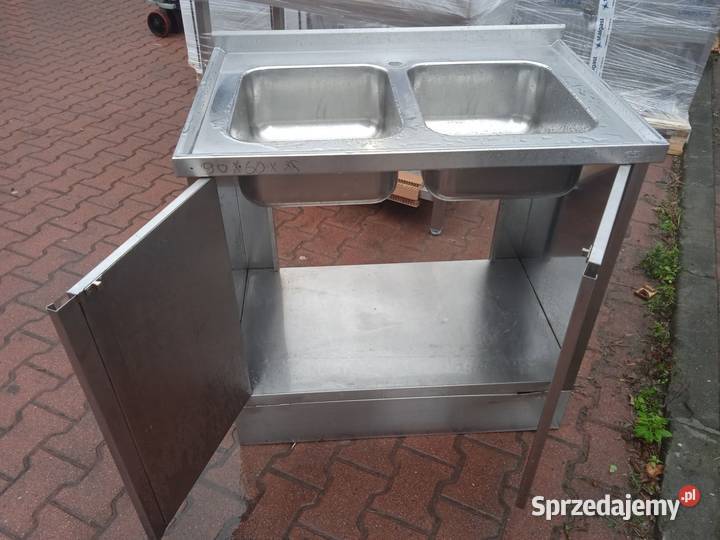 Stół z 2 zlewami drzwi skrzydłowe 90x60x85 Wrocław