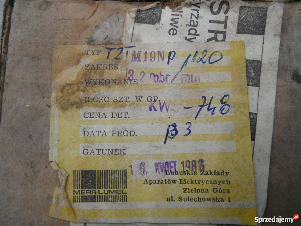 Obrotomierz M19NPTZT2 Lumel do prądniczki TP2A