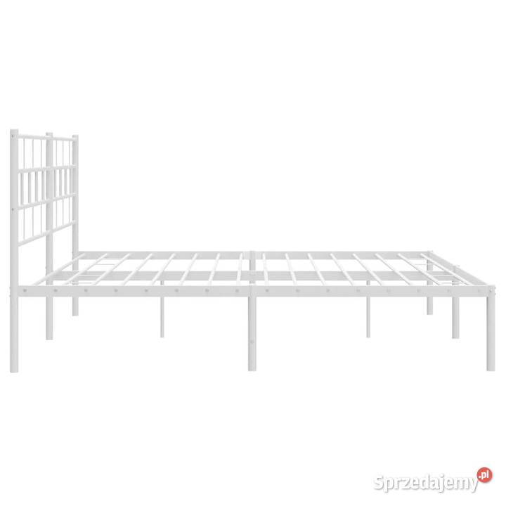 Łóżko Metalowe Białe Rama Łóżka Ze Stelażem