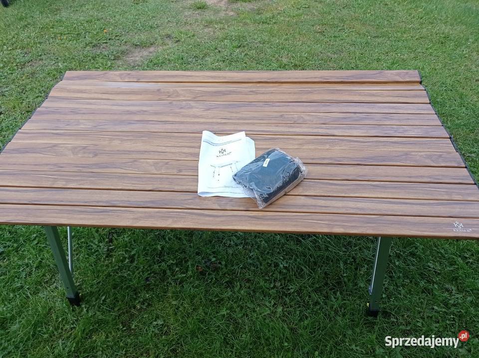 Metalowy stół campingowy składany