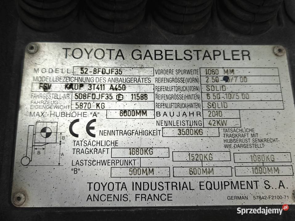 Wózek Toyota 8FDJF35 35T Diesel Pozycjoner Sandomierz