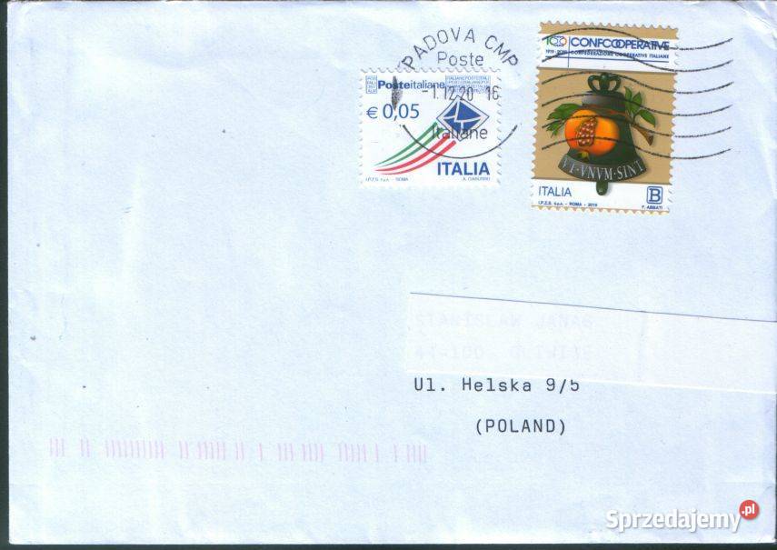 Kop z koresp Włochy Polska 2020 1 Pocztówki i karty telefoniczne Gliwice sprzedam