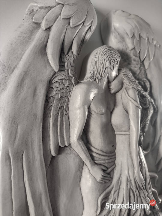 Zakochany Anioł Płaskorzeźba Gipsowa Miłość Love Warszawa