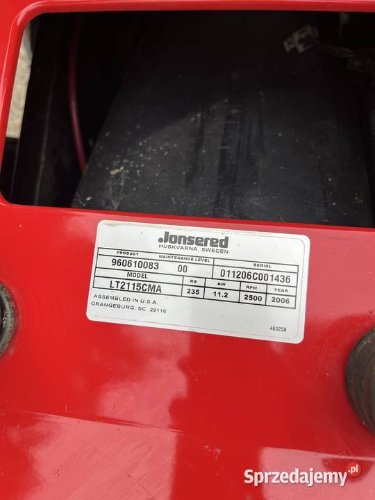 TraktorekKosiarka JONSERED z koszemZADBANY sprzedam