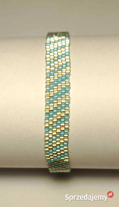 BRANSOLETKA KORALIKOWA SREBRNOBŁĘKITNA Warszawa