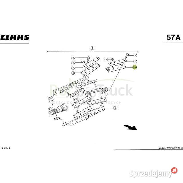 NÓŻ CLAAS JAGUAR 690 KUK Q LEWY 982844 Kolno