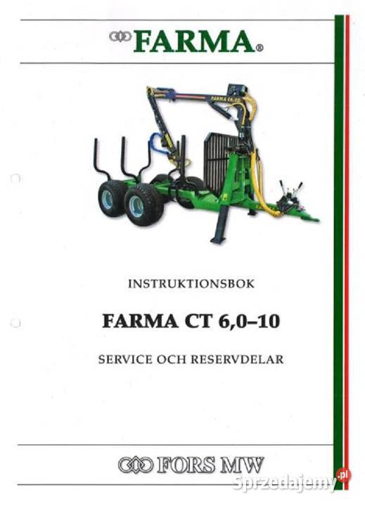 FARMA CT6010 przyczepa instrukcja z katalogiem świętokrzyskie Kielce