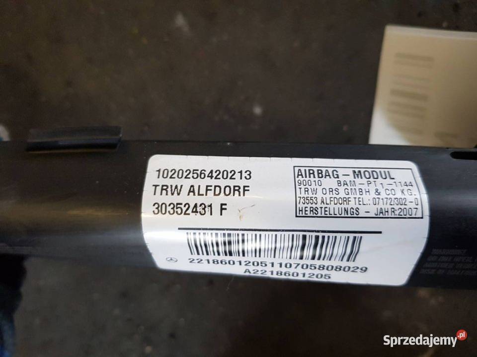 KURTYNA PRAWA A2218601205 SKLASA S 320 W221 LONG Lipno