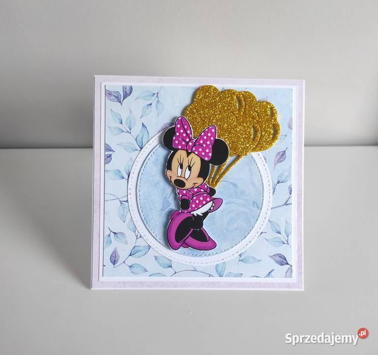 Kartka na urodziny ręcznie robiona z Myszką łódzkie Łódź sprzedam