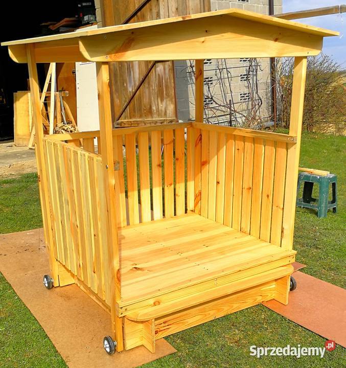 Piaskownica drewniana z domkiem ogrodowy domek Radków