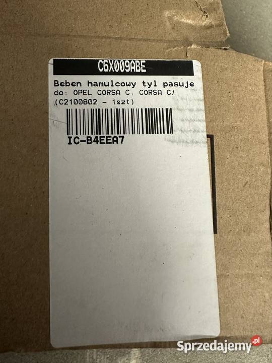Bęben hamulcowy Corsa C Rok produkcji 2005 Lublin