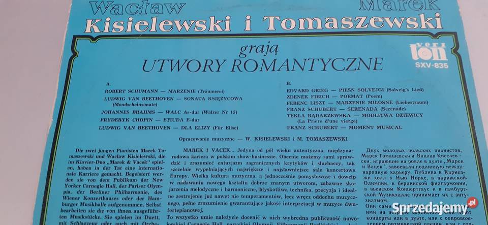 Marek i Vacek grają utwory romantycznepłyta płyta winylowa Tuszkowo