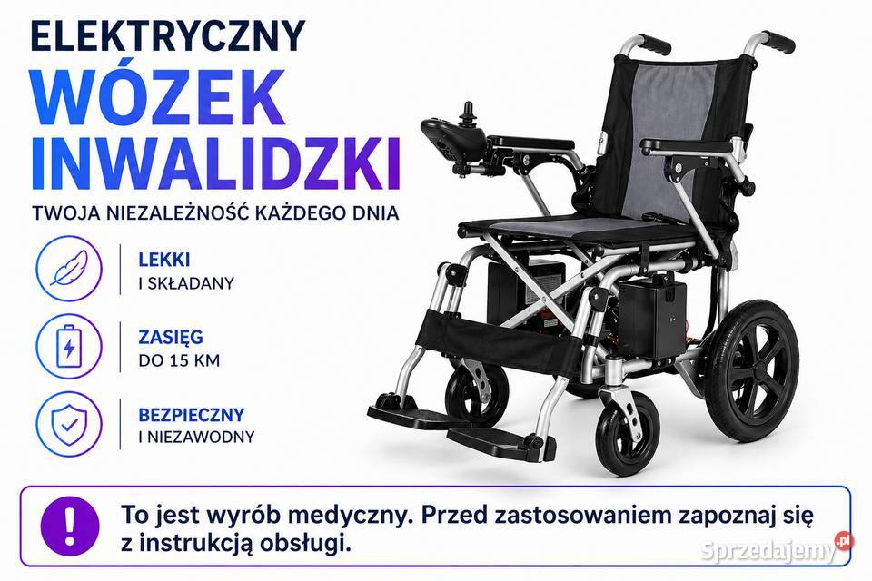 Elektryczny wózek inwalidzki składany w zwykły Wołomin