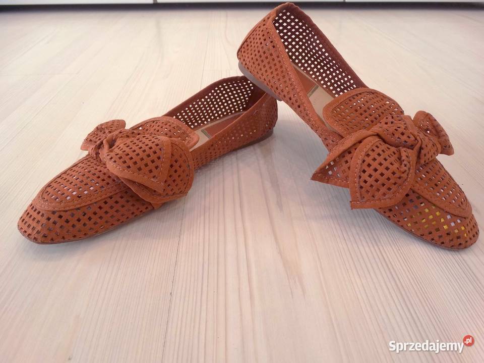 Buty Damskie Półbuty Lordsy Loafersy Brązowe Łomża
