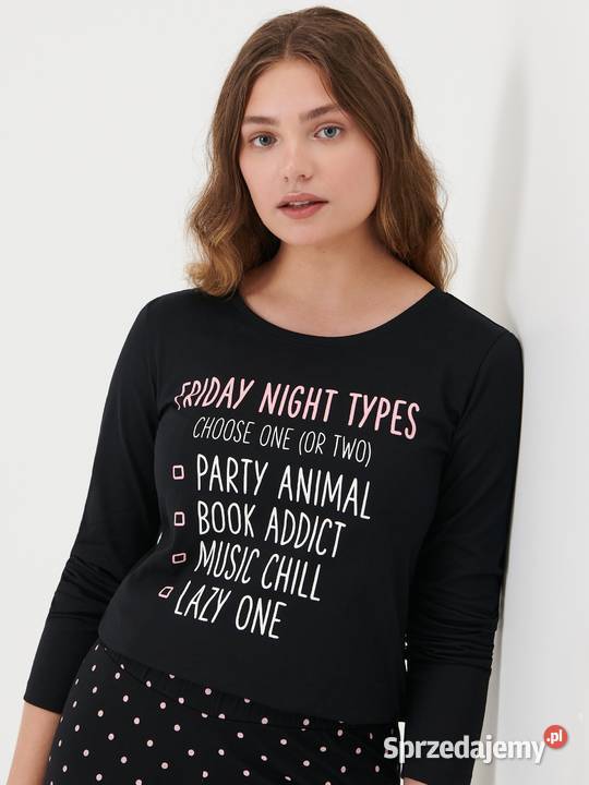 czarna piżama Sinsay