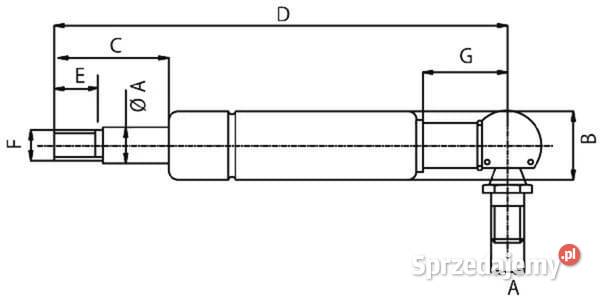 Sprężyna gazowa L436 mm 200N Stabilus CA858494 Kamionna sprzedam