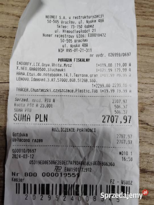 Sprzedam laptopa ideapad3 Łobez sprzedam