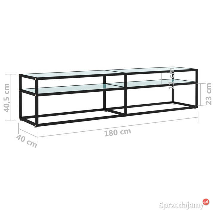 Szafka pod TV biały marmur 180x40x405 szkło Warszawa